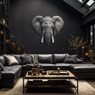 Elephant Head Metal Wall Art, Safari Wall Decor, Wildlife Decoration, Modern Jungle Art