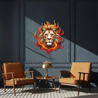 Lion Metal Wall Decor, Animal Wall Art, Wildlife Decoration, Safari Art