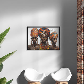 African Women Potrait Wall Art, Trio Goddess Metal Art, Black Ladies Decoration, Modern Wall Hanging