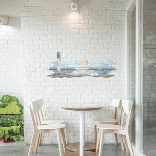 Colorful Lighthouse Metal Wall Decor, Sea Wall Art, Nautical Home Decoration