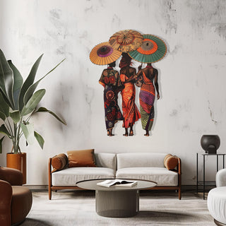 Black Ladies Decor, Afro Women Wall Art, Colorful Metal Art, Trio Wall Hanging