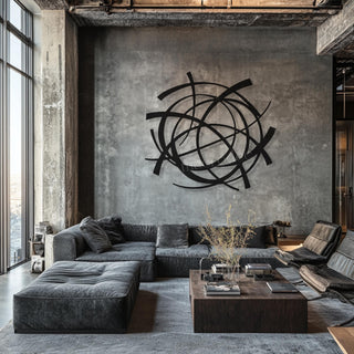 Minimal Circular Metal Wall Sculpture, Modern Curved Design, Geometric Decor, Abstract Circles Wall Art