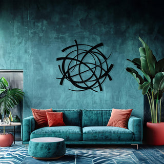 Minimal Circular Metal Wall Sculpture, Modern Curved Design, Geometric Decor, Abstract Circles Wall Art