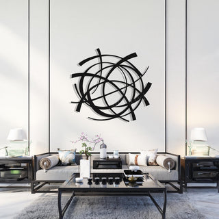 Minimal Circular Metal Wall Sculpture, Modern Curved Design, Geometric Decor, Abstract Circles Wall Art