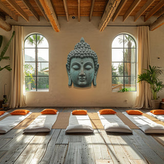 Buddha Head Metal Wall Art, Zen Decor for Yoga Studio or Living Room, Meditation Wall Decor
