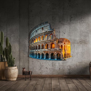 Colosseum Metal Wall Art, Rome Architecture Wall Sculpture, Italian City, Travel Art