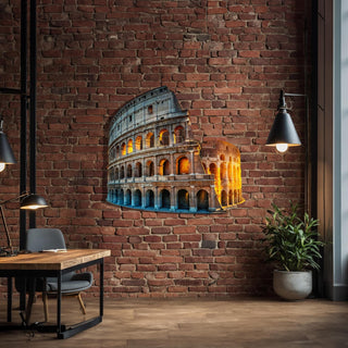 Colosseum Metal Wall Art, Rome Architecture Wall Sculpture, Italian City, Travel Art