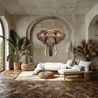 Colorful Elephant Head Metal Wall Sculpture, Majestic Elephant Design, Safari Wall Decoration