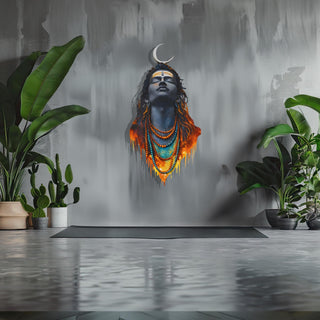 Lord Shiva Metal Wall Art, Adiyogi Wall Decor, Hindu God Gift, Yoga Studio