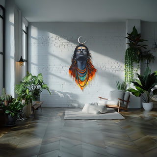 Lord Shiva Metal Wall Art, Adiyogi Wall Decor, Hindu God Gift, Yoga Studio