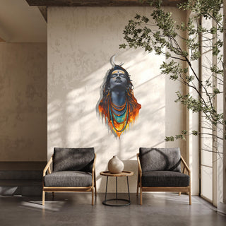 Lord Shiva Metal Wall Art, Adiyogi Wall Decor, Hindu God Gift, Yoga Studio