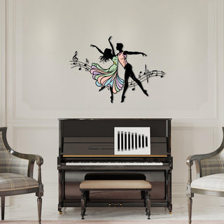 Dancing Couple Metal Wall Art, Music Wall Sculpture with Colorful Design, Let’s Dance Wall Decor