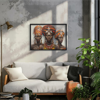 African Women Potrait Wall Art, Trio Goddess Metal Art, Black Ladies Decoration, Modern Wall Hanging