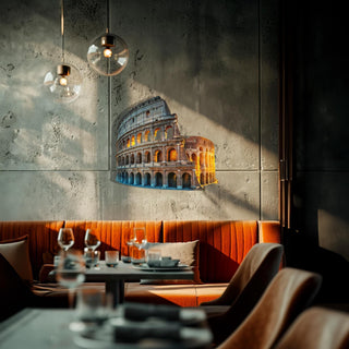 Colosseum Metal Wall Art, Rome Architecture Wall Sculpture, Italian City, Travel Art